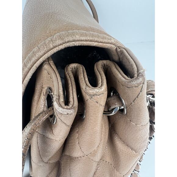 CHANEL Caviar Timeless CC Accordion Flap Beige Shoulder Bag - Picture 14 of 16